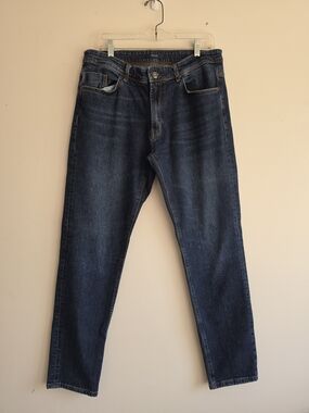Boggi Milano Luxury Cotton Straight Men's Jeans Dark Wash Claude Denim Size 36
